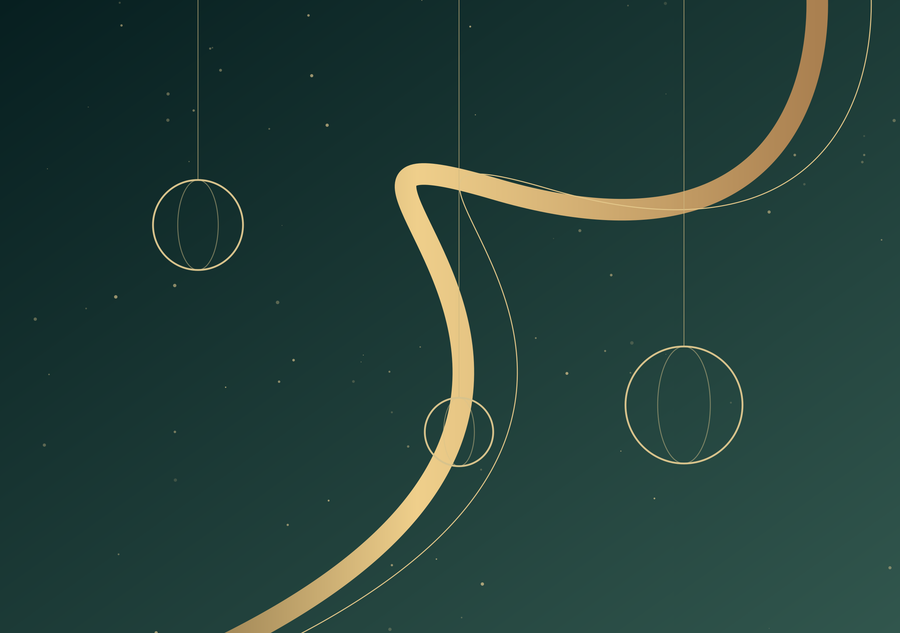 An abstract Christmas ribbon, unwrapped.